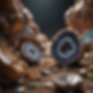 Geological Context of Geodes Geological landscape featuring a natural geode formation