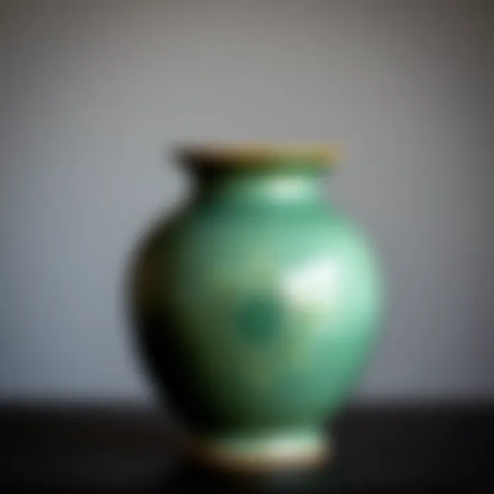 Intricate Greenware Vessel Elegant greenware ceramic vessel showcasing intricate designs