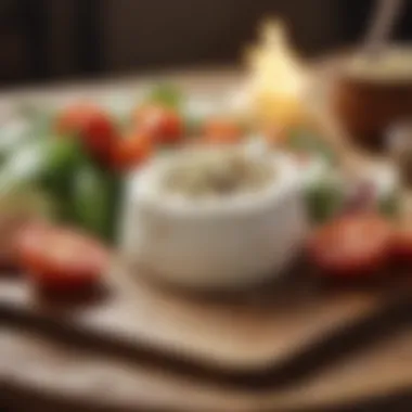 Nutritious Meal Incorporating Goat Cheese Healthy meal featuring goat cheese and vegetables