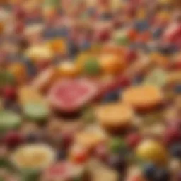 A colorful assortment of foods rich in B-complex vitamins.
