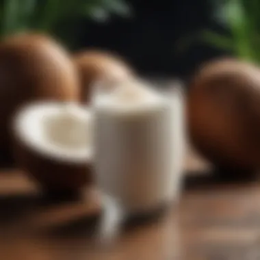 Coconut UHT Milk in a Glass Visual representation of coconut UHT milk in a glass