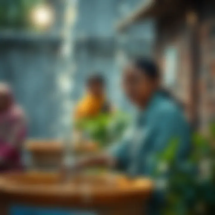 Community Involvement in Water Conservation Efforts A visual representation of community engagement in rainwater harvesting initiatives.