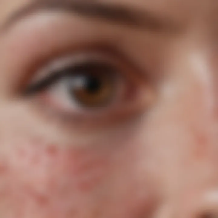 Close-up view of petechiae on skin