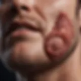 Illustration depicting the formation of a skin abscess