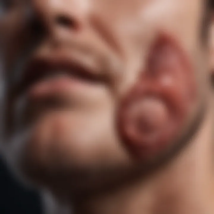 Illustration depicting the formation of a skin abscess