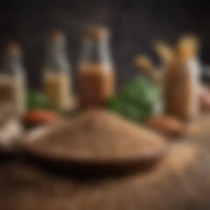 Nitrate-free grains and legumes displayed in a rustic setting