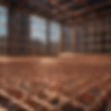 Copper Grids in Construction Architectural rendering of copper grids applied in construction.