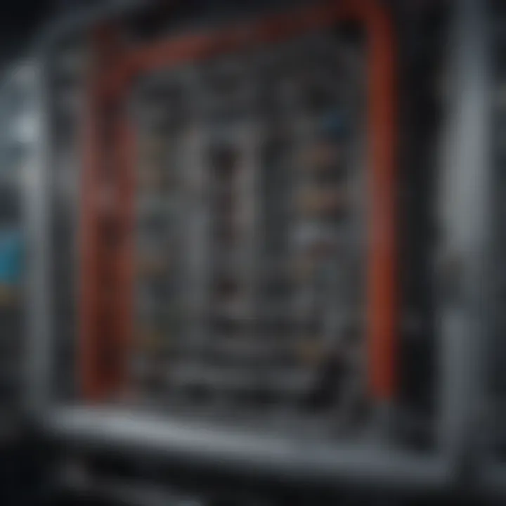 Cutaway view of a multiplex water chiller illustrating its internal mechanisms and functionality.