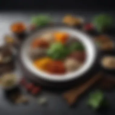Integrating Herbs and Spices into Your Diet Plate featuring a diabetes-friendly meal enhanced by herbs and spices