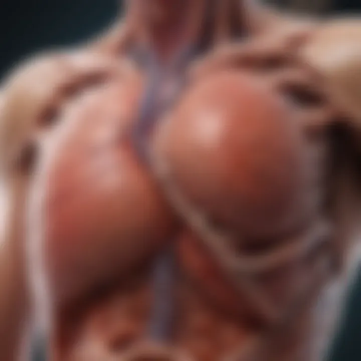 Illustration of digestive system highlighting heartburn