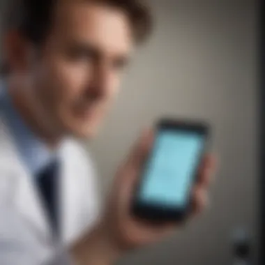 A doctor analyzing troponin test results on a portable device.