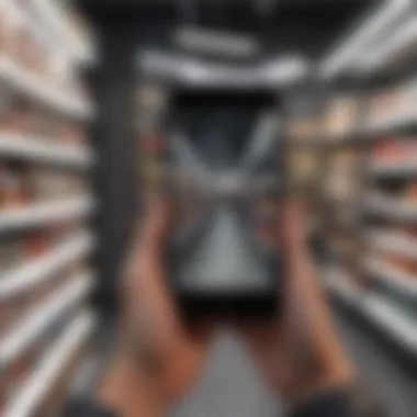 Augmented Reality in Retail Environments User interacting with augmented reality technology in a retail setting