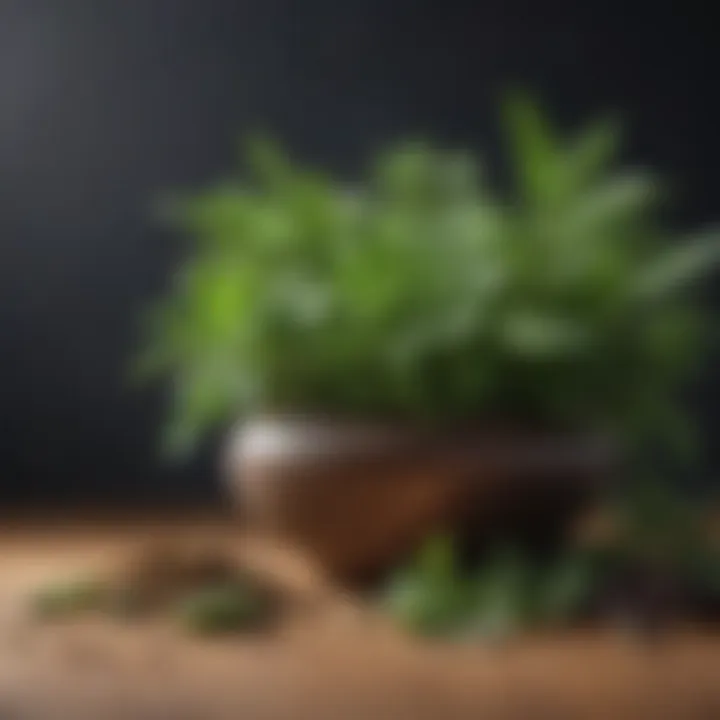 Variety of herbs known for their health benefits in diabetes management