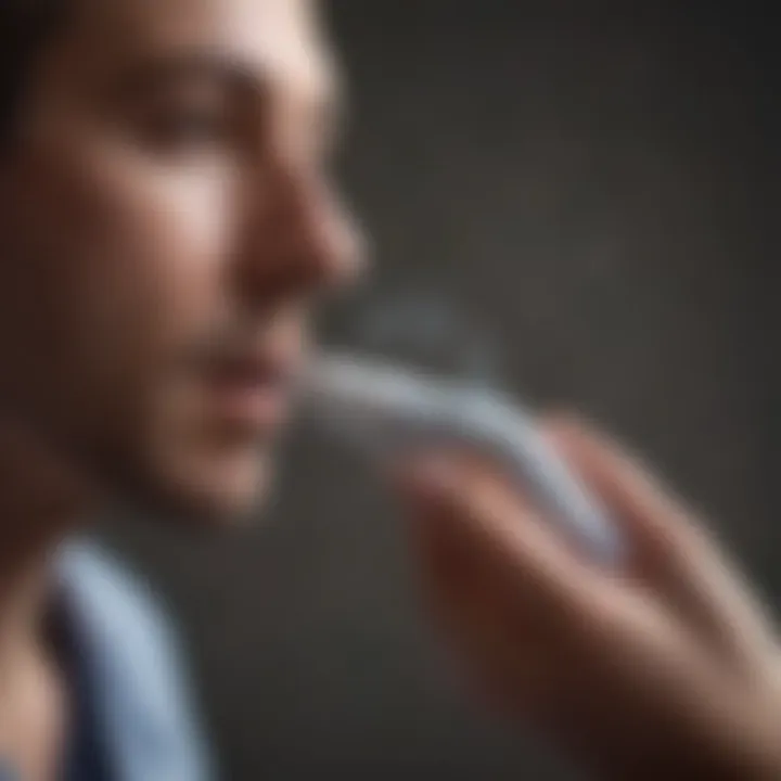 Healthcare professional advising on inhalers