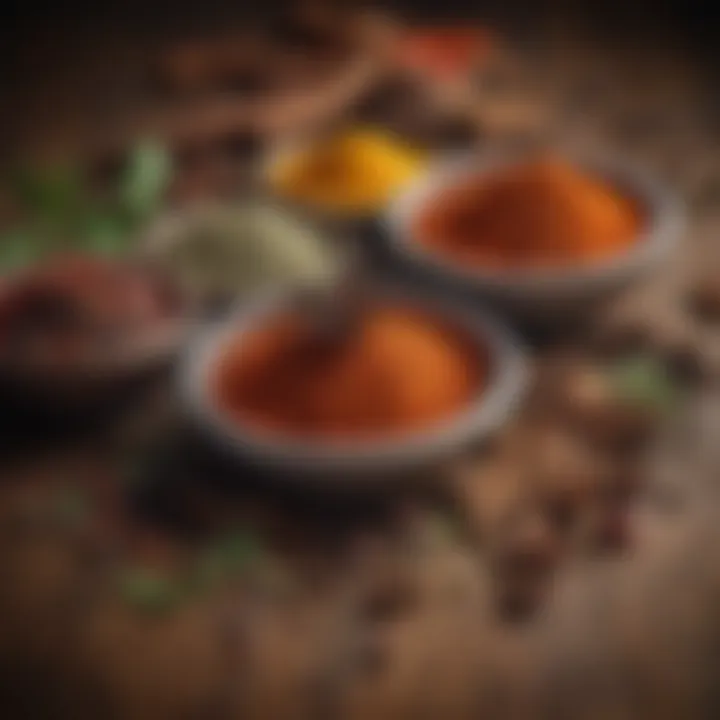 Colorful array of spices that enhance flavor and health