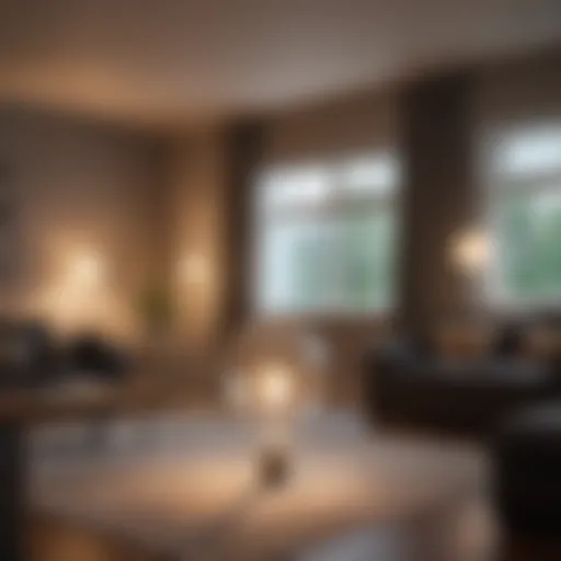 A modern LED bulb illuminating a stylish living room