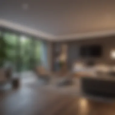 A futuristic home showcasing smart lighting integrated with IoT devices