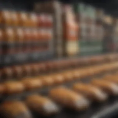 Different types of food packaging solutions lined up