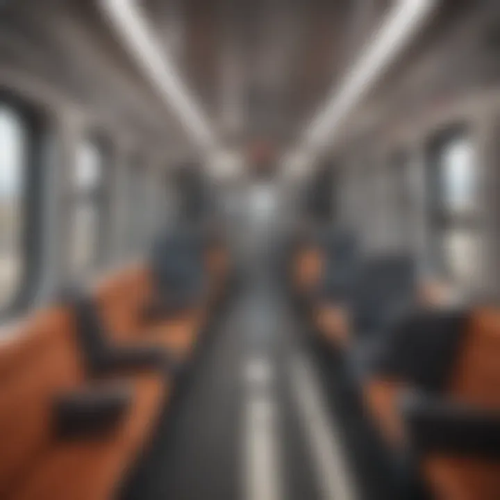 Interior view of a high-speed train showcasing comfortable seating