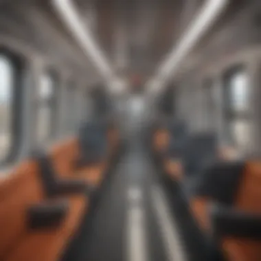 Comfortable Amenities on Board Interior view of a high-speed train showcasing comfortable seating