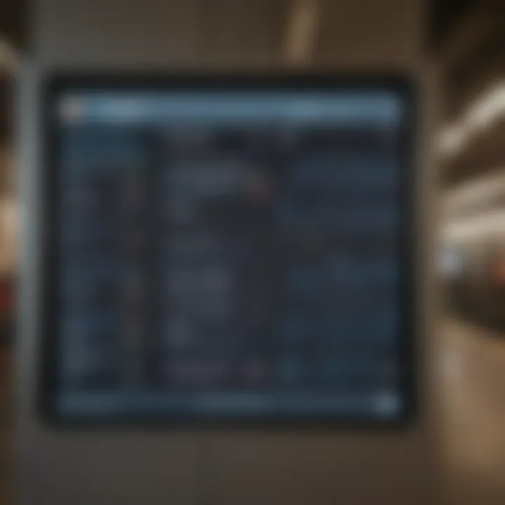 Digital display of train schedule and ticket options