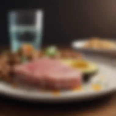 The role of healthy fats and proteins Healthy fats and proteins on a plate