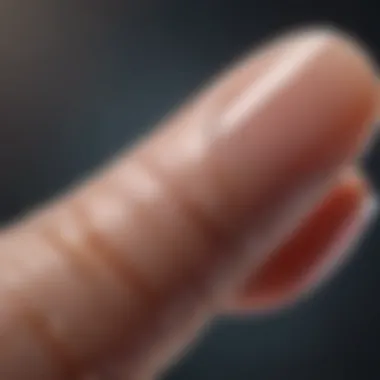 Close-up of healthy nail showcasing a smooth surface