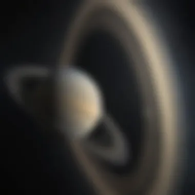 The Majestic Rings of Saturn The serene and icy rings of Saturn, highlighting the planet's distinctive structure and surrounding moons.