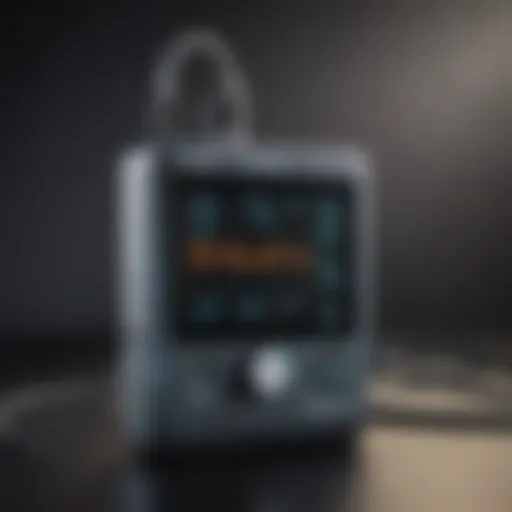 Pulse oximeter displaying oxygen saturation levels