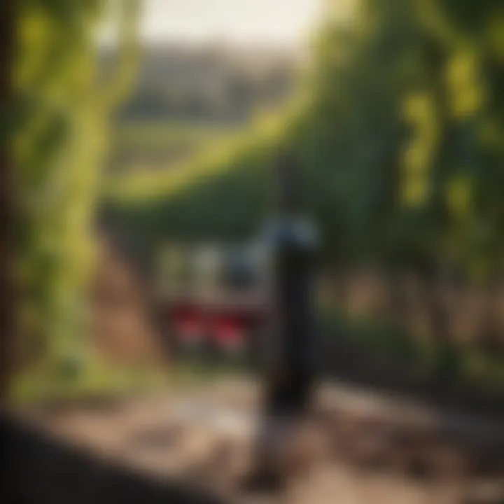 Artisanal wine production in a vineyard setting