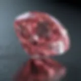 Close-up of a treated pink diamond showcasing its vibrant color