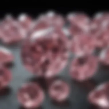 Natural vs Treated Pink Diamonds Comparison chart of natural and treated pink diamonds