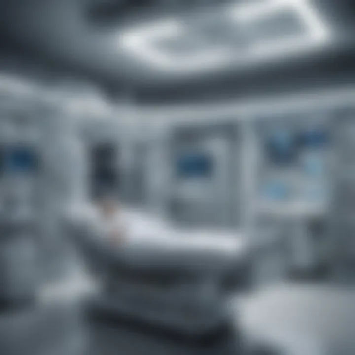 A futuristic view of a high-tech intensive care unit with innovative technology