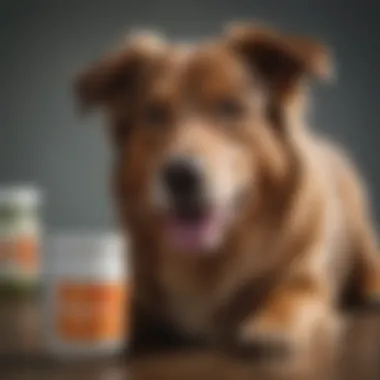A happy dog enjoying a probiotic supplement