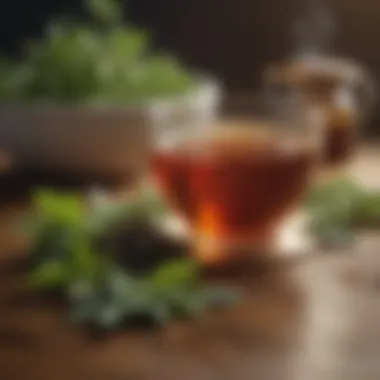 Herbal Teas for Blood Sugar Control Illustration of herbal tea made from diabetes-friendly ingredients