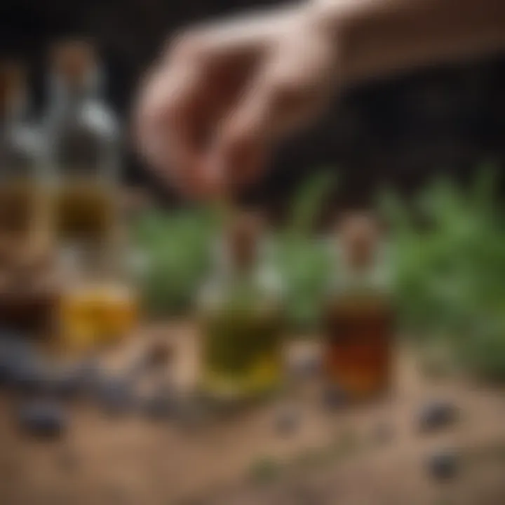 A herbalist preparing homeopathic tinctures