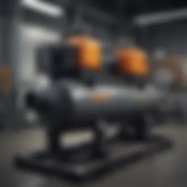 High-speed air compressor in an industrial setting demonstrating efficiency