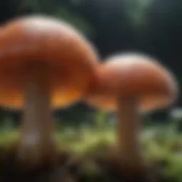 Close-up of a jelly mushroom showcasing its unique texture and translucent appearance