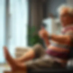 Elderly individual engaging in physical therapy to strengthen leg muscles