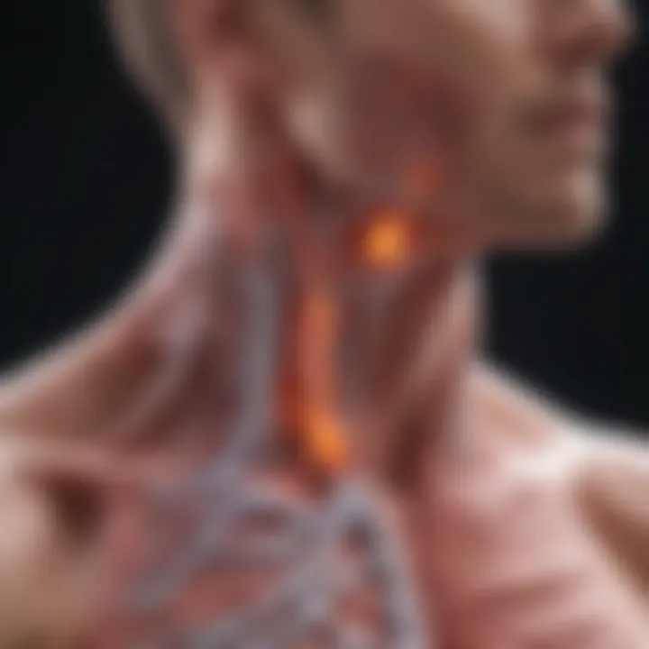 Visual representation of the physiological mechanisms of bronchitis.