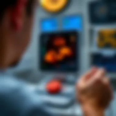 Portable ultrasound device in use during medical examination