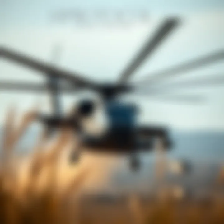 Military helicopter in action during a tactical operation