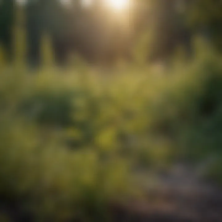 A serene outdoor setting illustrating ragweed plants in their natural habitat