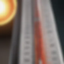 Close-up of a thermometer displaying a high fever