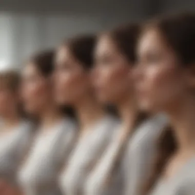 Group of vocalists engaging in warm-up exercises