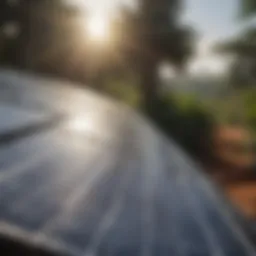 Solar panels reflecting sunlight in Sri Lanka