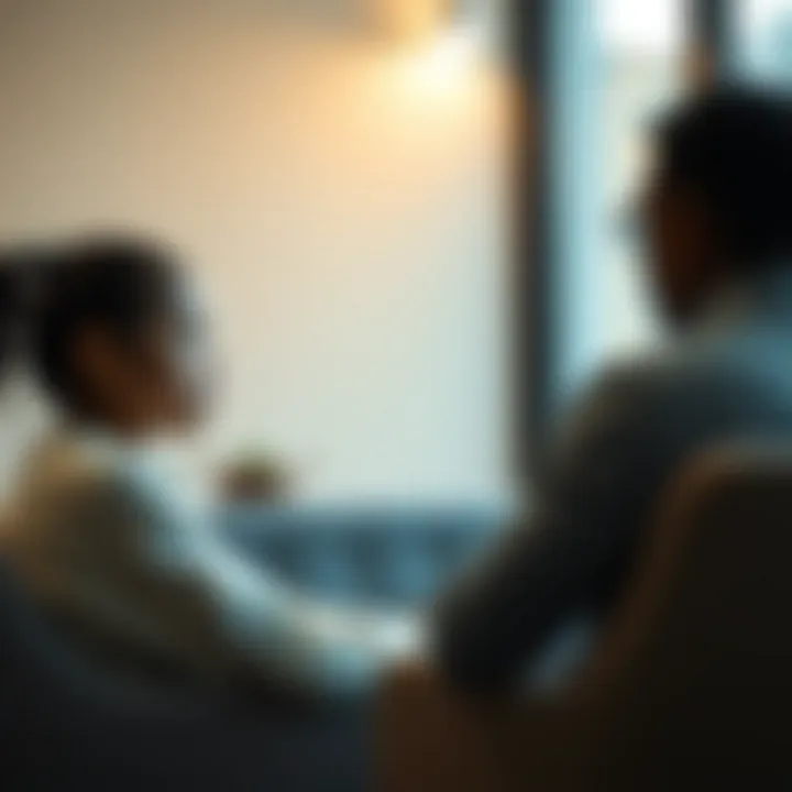 A young individual receiving psychological counseling in a serene setting