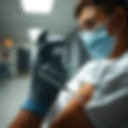 Tetanus vaccination being administered