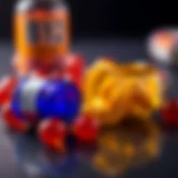 Vibrant representation of vitamin B12 supplements