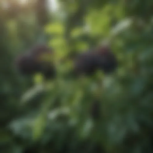 Elderberry plant with ripe berries